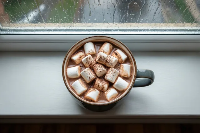 Zachte groet met chocolademelk