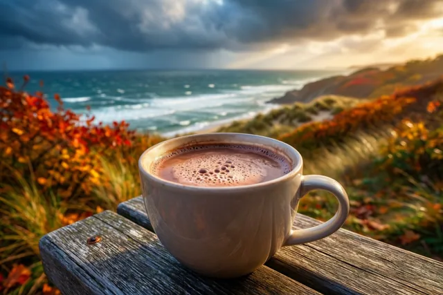 Chocomelk bij de herfstduinen