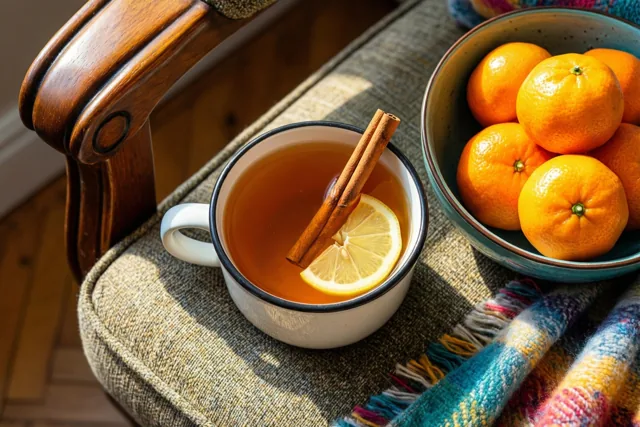 Clementines en een troostend kopje