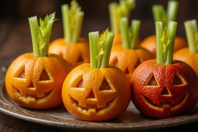 Fruit met een griezelgezicht