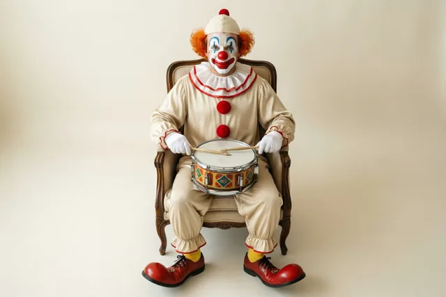 Een clown uit vervlogen carnavalsdagen