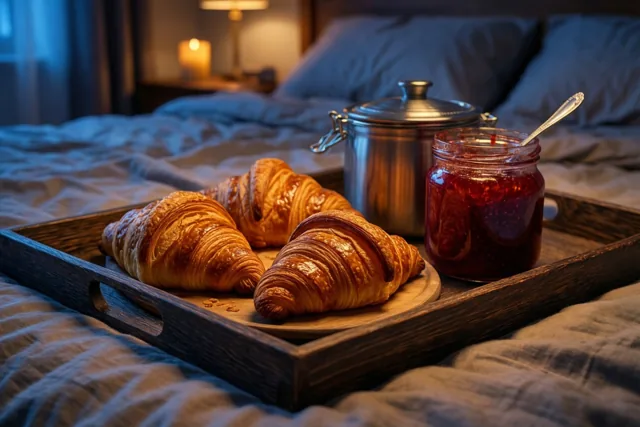 Blijf nog even, de croissants wachten