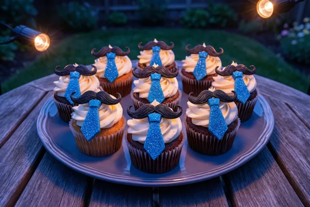 Feestelijke cupcakes voor papa