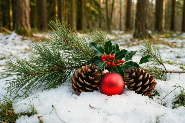 Een kerstgroet van de bosgrond