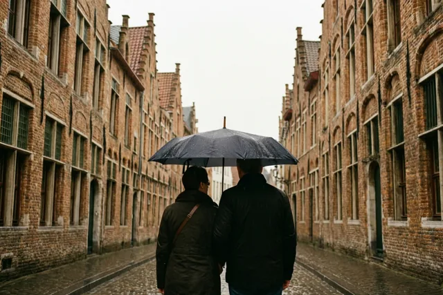 Samen door de regen