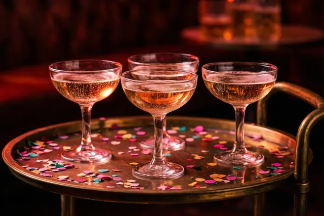 Rosébubbels in retrostijl