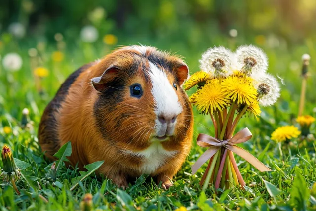 Een cavia brengt een bedankje