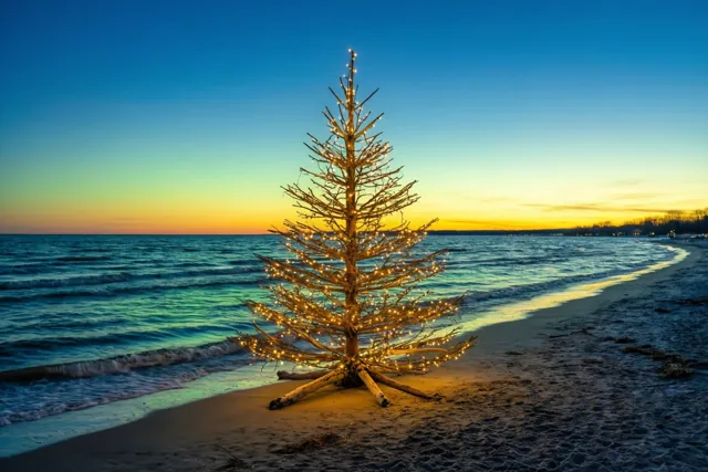 Lichtjes voor een kustkerst