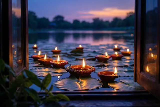 Uitzicht op een warme Diwali