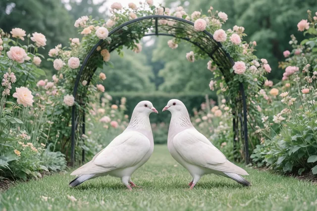 Tortelduifjes onder de rozen