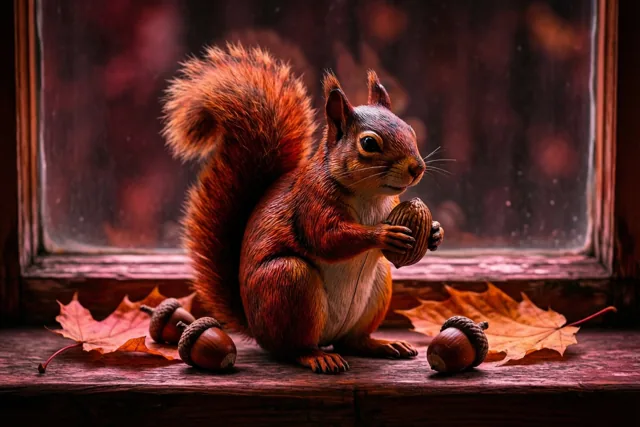 Een eekhoorntje vol herfstnostalgie