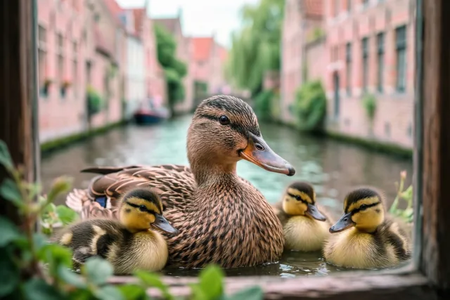 Achter mama eend aan