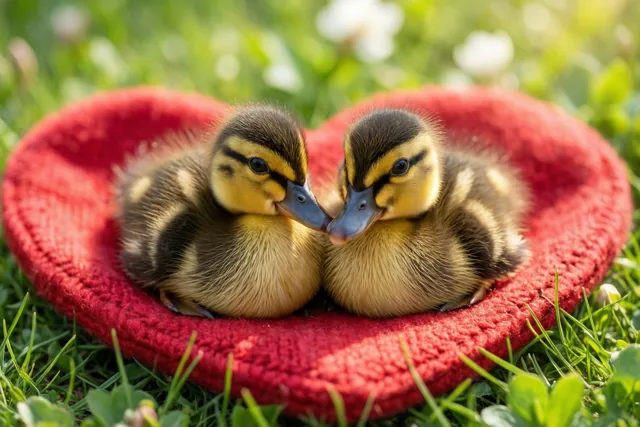 Eendjes in de liefdeszon