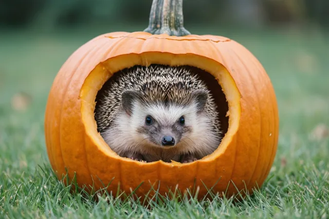 Egeltje speelt verstoppertje met Halloween