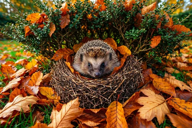 Egeltjes knusse herfstnest