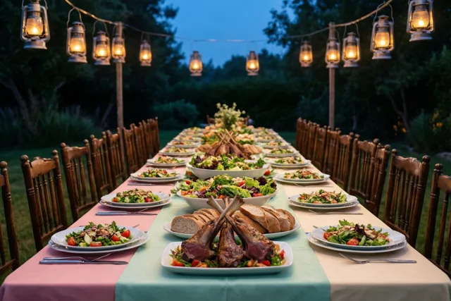 Onder lichtjes samen tafelen