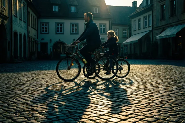 Op papa's tempo door het dorp