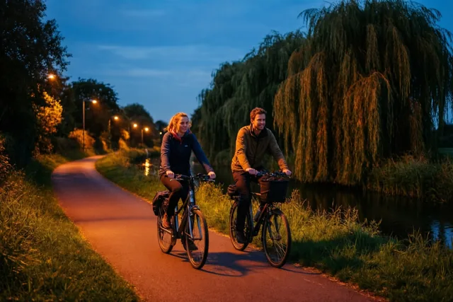 Samen langs het verlichte jaagpad