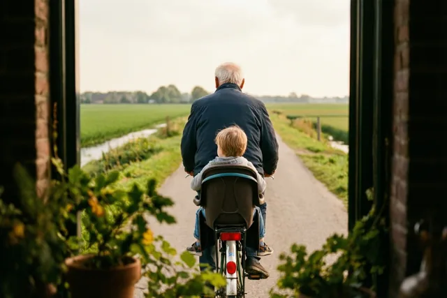 Met opa de polders in