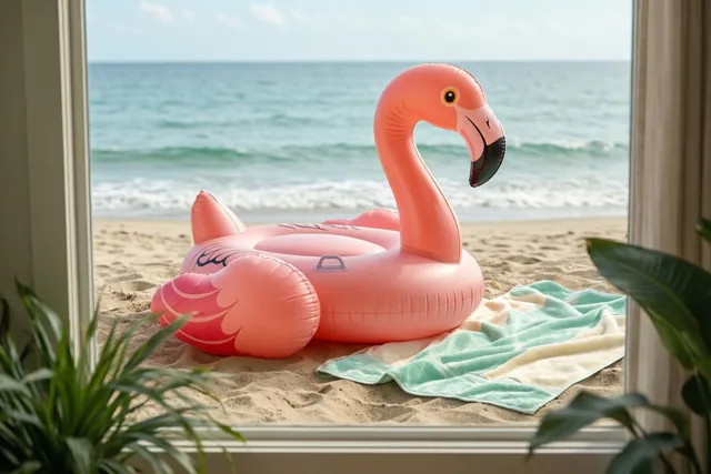 Roze vakantiedromen aan zee