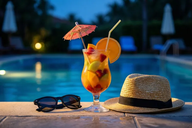 Een cocktail op de vakantieavond
