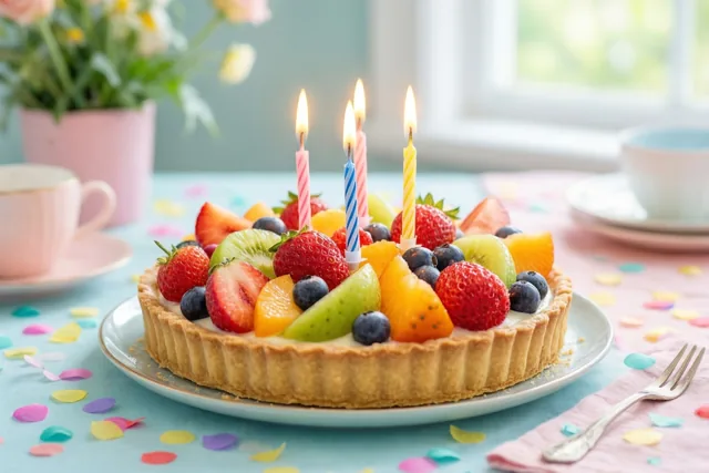 Fruittaart voor een kleurrijke verjaardag
