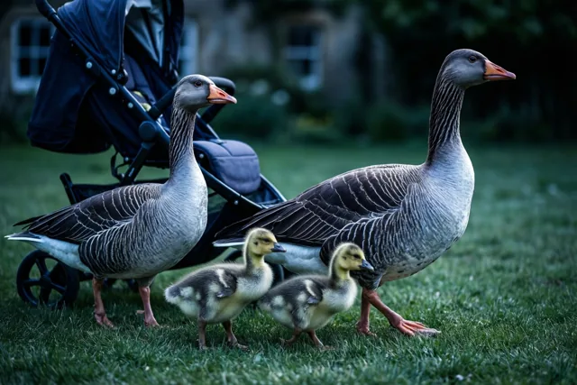 Ganzengroetjes voor de nieuwe baby