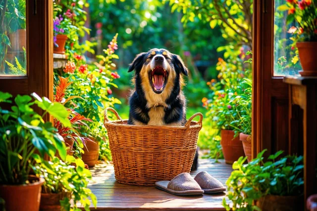 Deze hond gaapt het weekend in