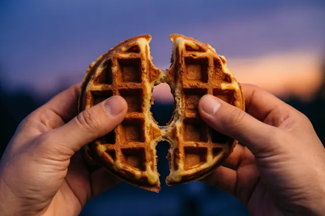Wafels delen, vriendschap vieren