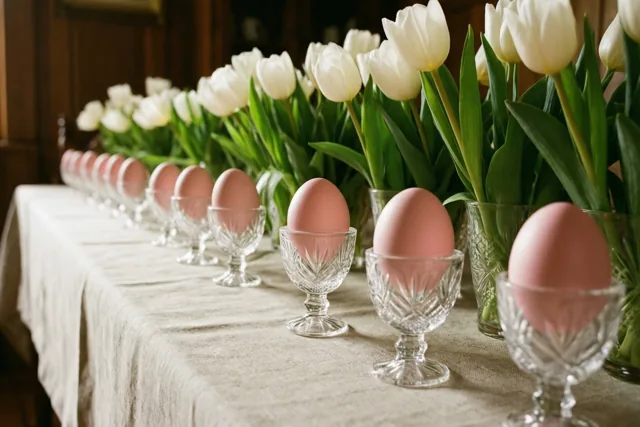 Warme paaswensen op tafel