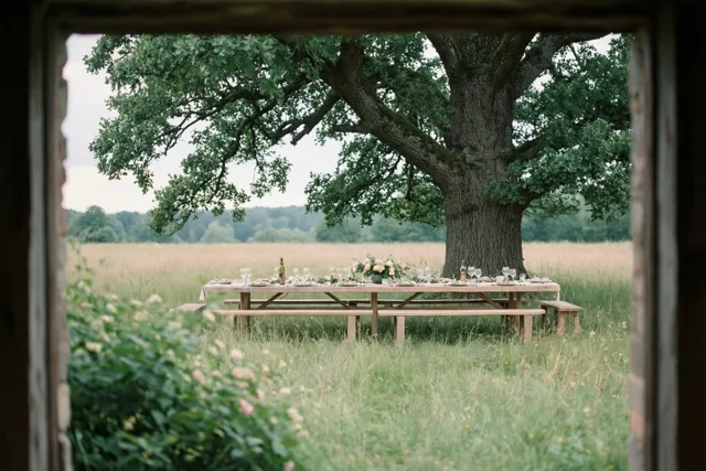 Aan tafel onder de eik