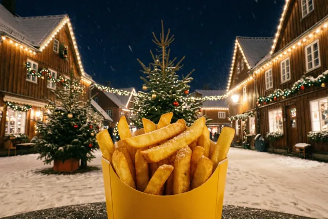 Kerst met een pak friet