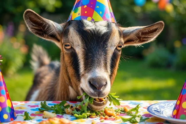 Een geit op je verjaardagsfeest