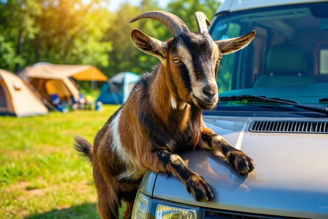 De campingbaas heeft hoorns