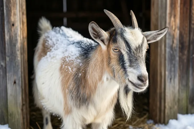 Geitje aan de winterdeur