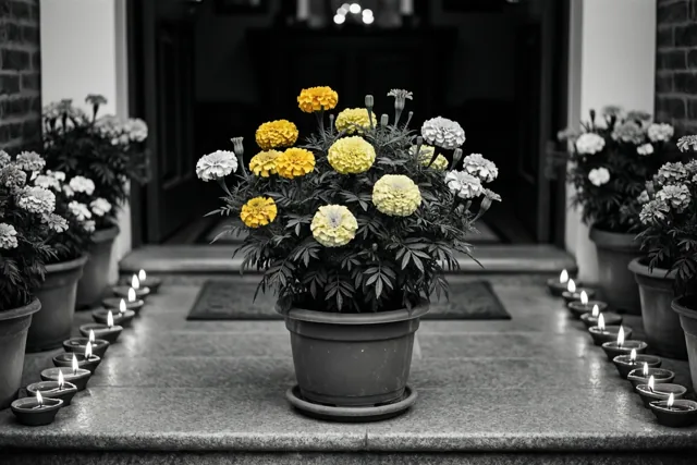 Bloemen kleuren jouw Diwali