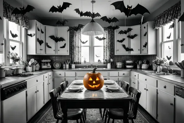 Halloween in zwart-wit en oranje