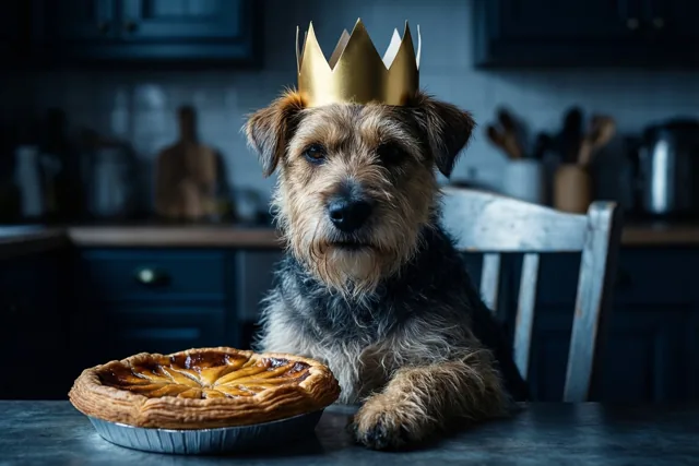 De hond draagt de kroon