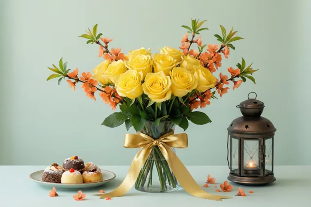 Suikerfeest in bloei met rozen