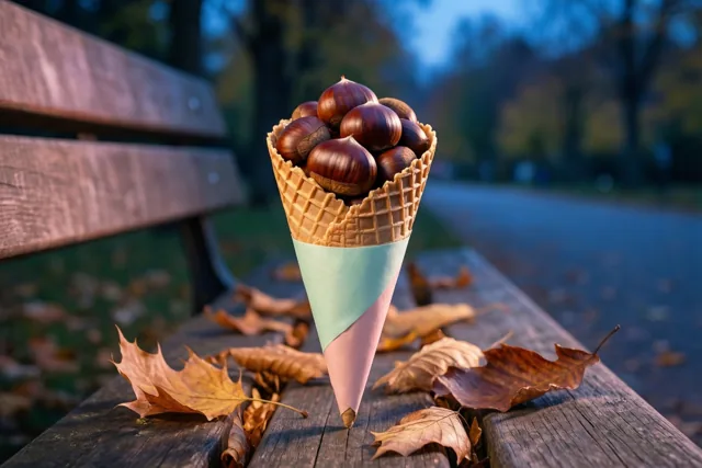 Herfstpauze met gepofte kastanjes