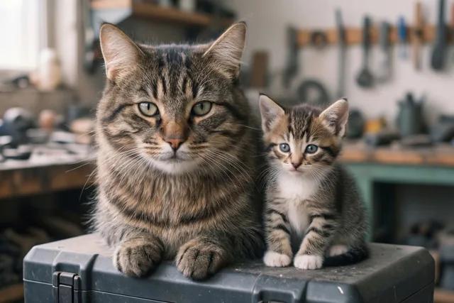 Vaderdag met twee katten