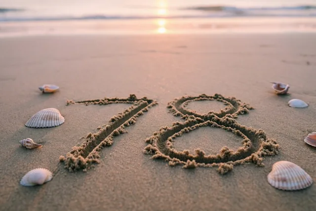 78 zachtjes in het zand