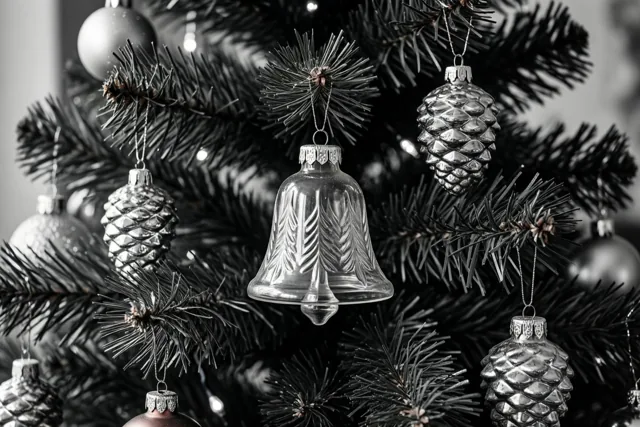 Kerstklokjes in zwart-wit