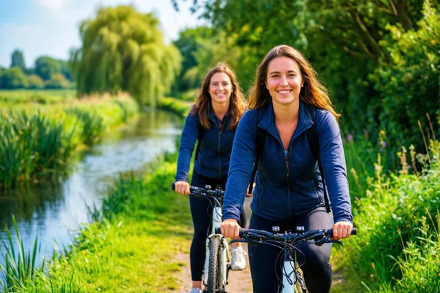 Samen lachen langs het water