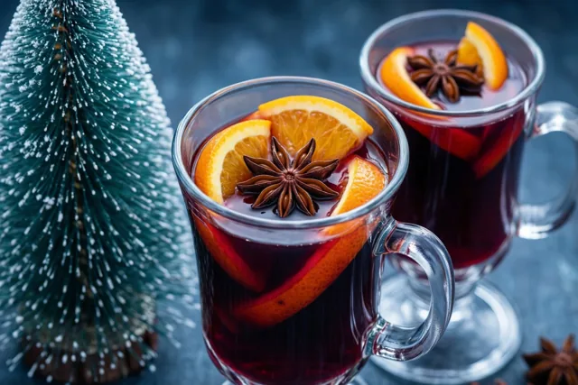 Glühwein bij het kerstboompje