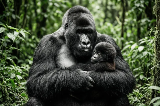 Sterke gorilla, zachte papa