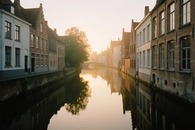 Gouden ochtend langs het kanaal