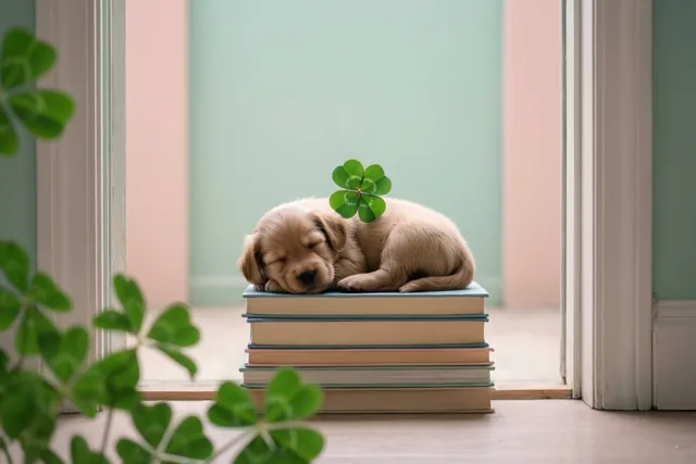 Puppy houdt een blokpauze