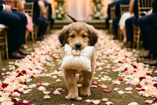 Gouden puppy voor een gouden koppel