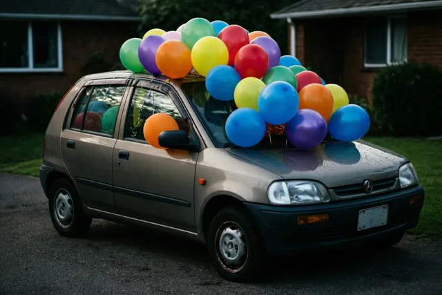 Ballonnen geparkeerd voor je verjaardag